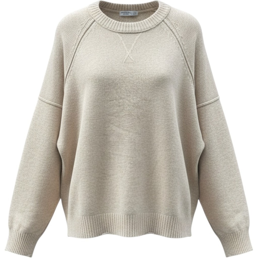 Arizona Jean Co Womens XXXL Oatmeal Heather Oversized Crewneck Knit Sweater NWT